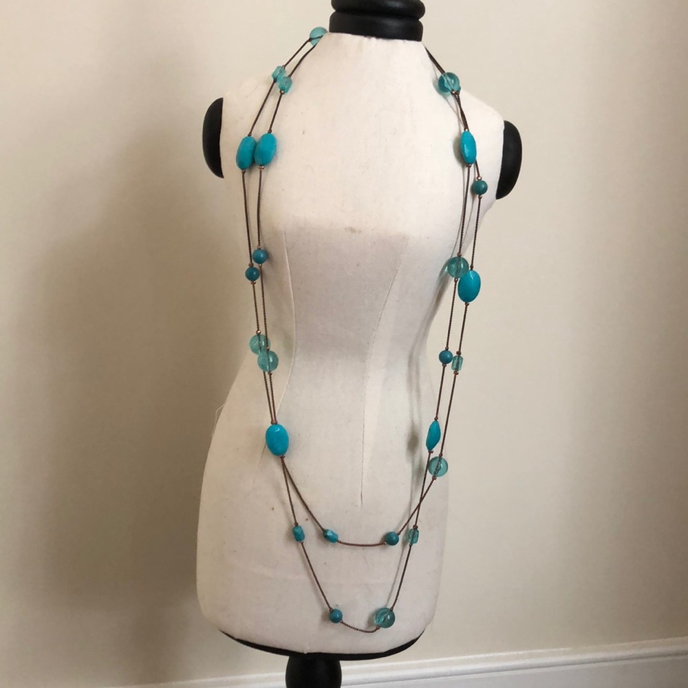 Blue beaded necklace